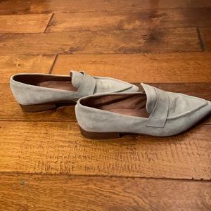 Jeffery Campbell blue suede loafers